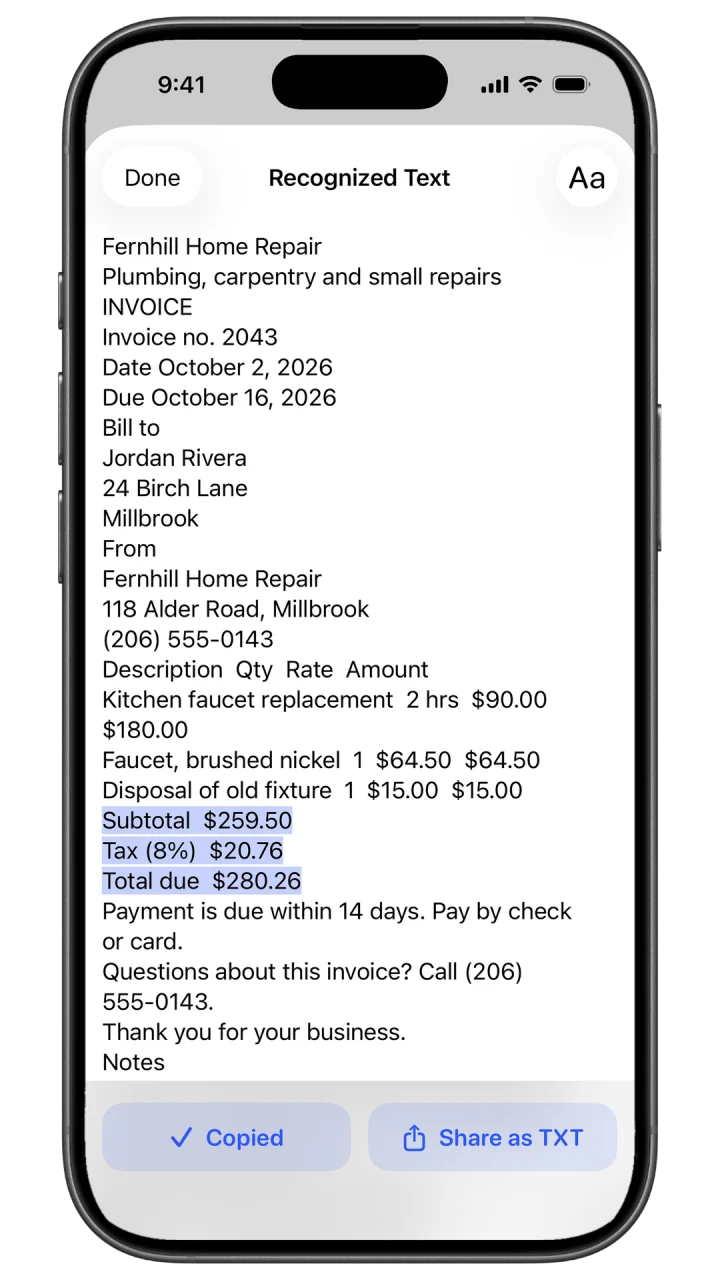 On-Device OCR Search